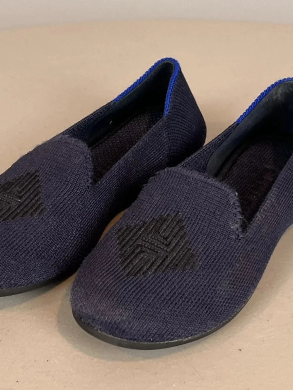 Rothy's Kids Navy Slip-On Loafers with Blue Trim